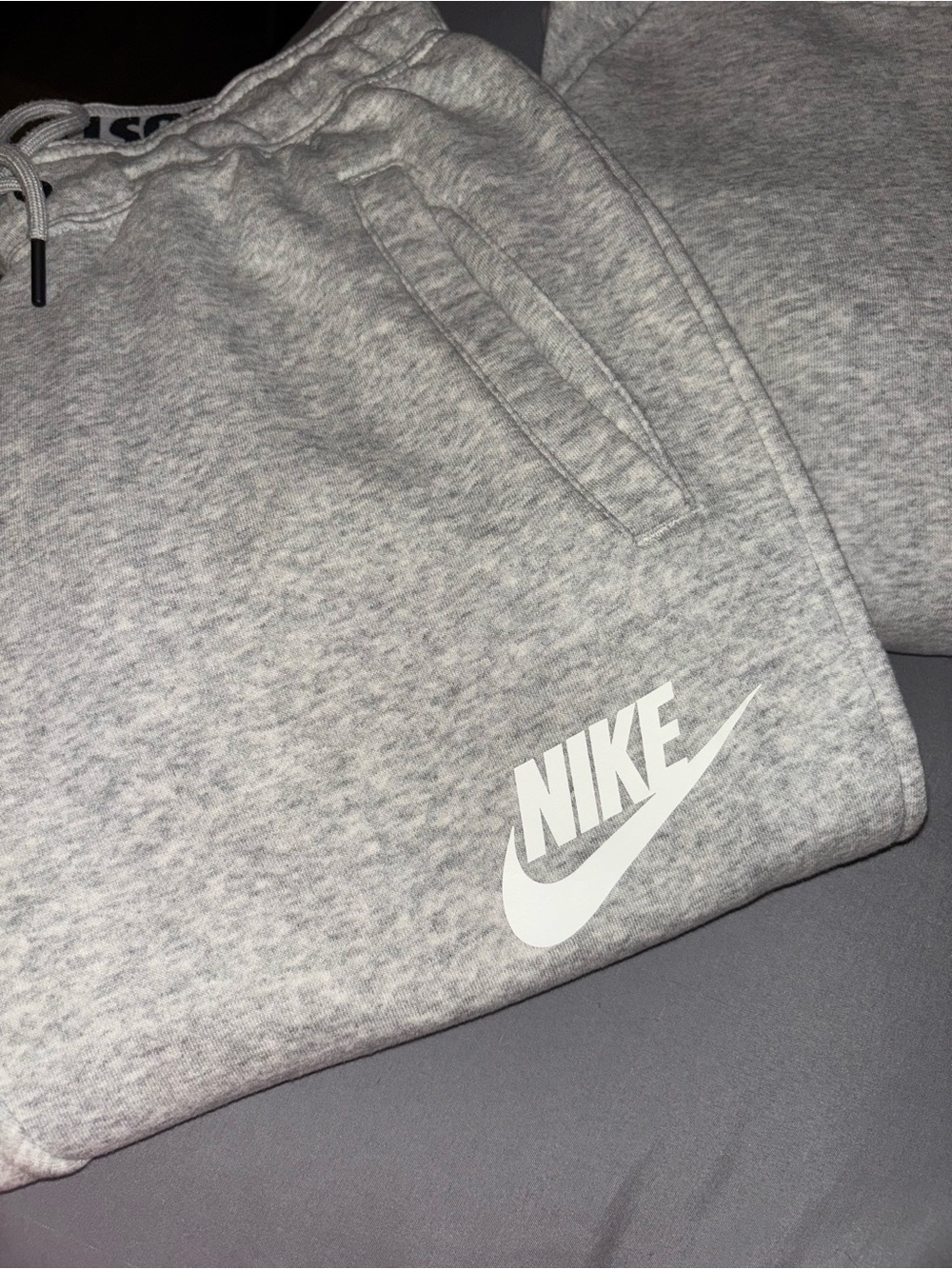 Nike women’s Light Grey Sweatshirt & Joggers Set with White Logo - Picture 3 of 5